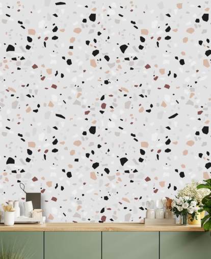 Lys grå, svart og brun Terrazzo Bakgrunn Lys grå, svart og brun Terrazzo Bakgrunn