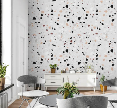 Lys grå, sort og brun Terrazzo Baggrund