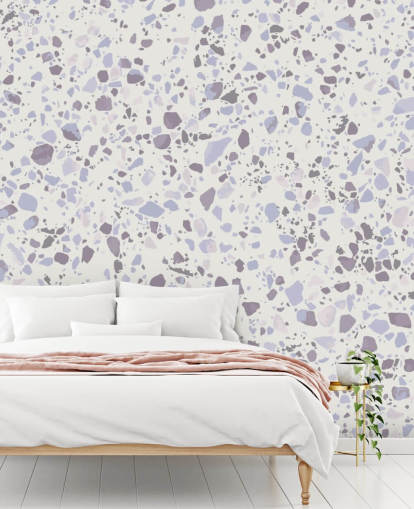 Papier Peint Terrazzo Bleu Clair Papier Peint Terrazzo Bleu Clair