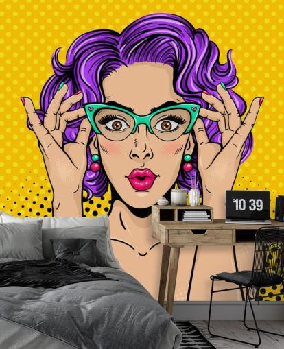 retro purple permed haired lady with 1950s glasses wallpaper retro purple permed haired lady with 1950s glasses wallpaper