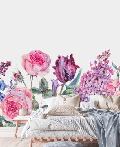 Lilla og Pink Smukke Blomster Baggrund Lilla og Pink Smukke Blomster Baggrund