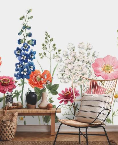 fargerike illustrert eng blomster tapet fargerike illustrert eng blomster tapet