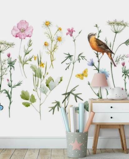 Illustrert Eng Blomster Bakgrunn Illustrert Eng Blomster Bakgrunn