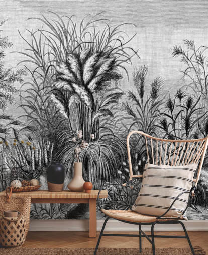 papel de parede antigo ilustrado preto e branco da selva papel de parede antigo ilustrado preto e branco da selva