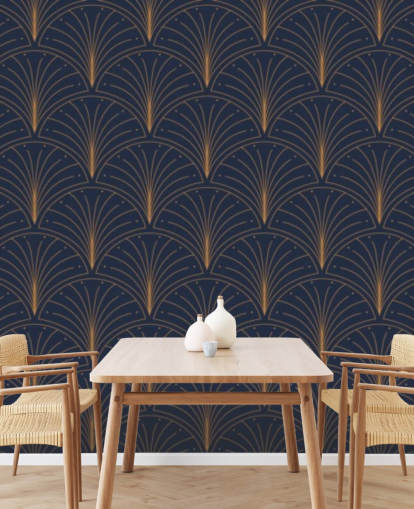 papel de parede padrão vintage azul escuro papel de parede padrão vintage azul escuro