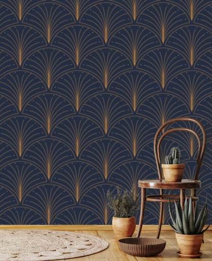 papel de parede padrão vintage azul escuro papel de parede padrão vintage azul escuro