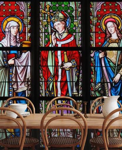 Colourful Saints Stained Glass Window Wallpaper Colourful Saints Stained Glass Window Wallpaper