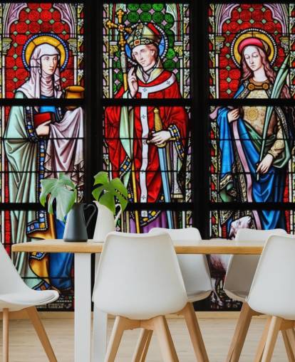 Värikäs Saints lasimaalaus ikkuna taustakuva Värikäs Saints lasimaalaus ikkuna taustakuva