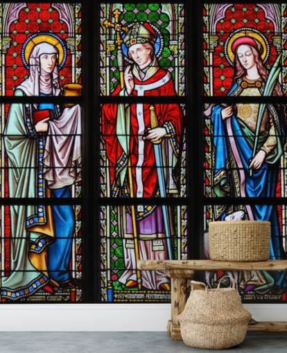 Colourful Saints Stained Glass Window Wallpaper Colourful Saints Stained Glass Window Wallpaper