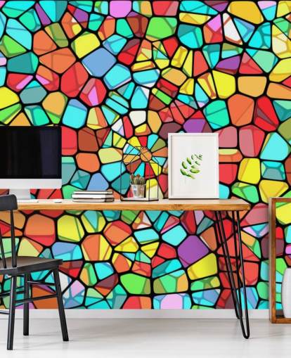 Colourful Geometric Stained Glass Window Colourful Geometric Stained Glass Window