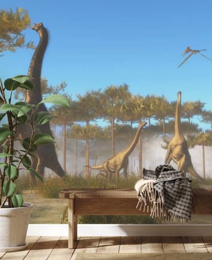 Brachiosaurus Eating Tree Leaves Wall Mural Brachiosaurus Eating Tree Leaves Wall Mural