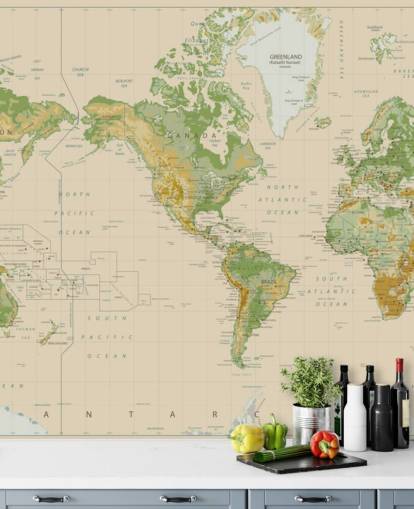 Naturally Shaded World Map Wallpaper Naturally Shaded World Map Wallpaper