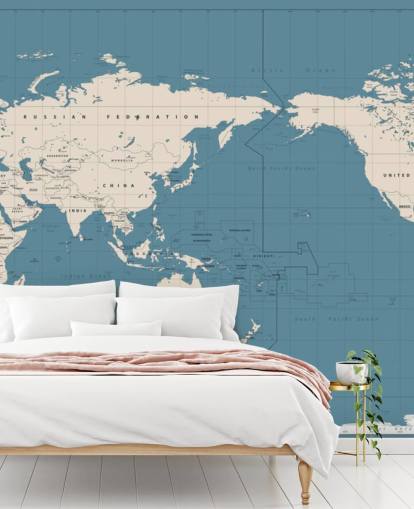 Blue and White World Map Wallpaper Blue and White World Map Wallpaper
