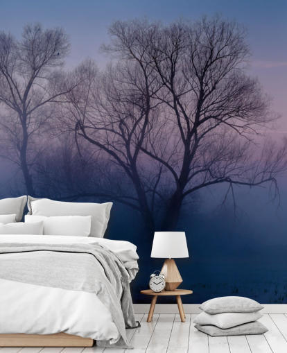 carta da parati blu misty tree carta da parati blu misty tree