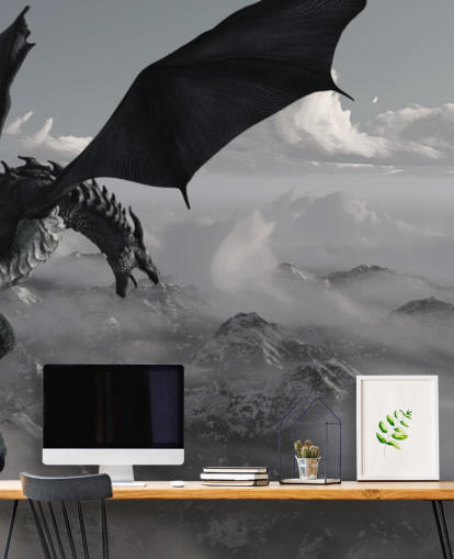 dragão voando e rugindo sobre montanhas papel de parede dragão voando e rugindo sobre montanhas papel de parede