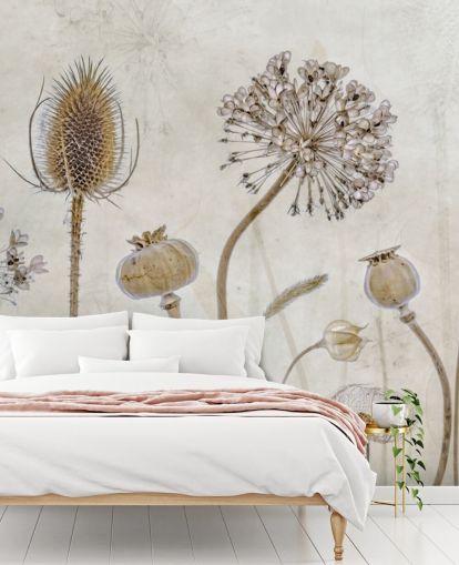 beige and brown customisable floral wallpaper called Aged with Beauty by Mandy Disher for bedrooms, living rooms and dining rooms beige and brown customisable floral wallpaper called Aged with Beauty by Mandy Disher for bedrooms, living rooms and dining rooms