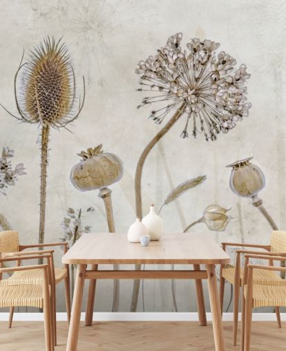 beige and brown customisable floral wallpaper called Aged with Beauty by Mandy Disher for bedrooms, living rooms and dining rooms beige and brown customisable floral wallpaper called Aged with Beauty by Mandy Disher for bedrooms, living rooms and dining rooms