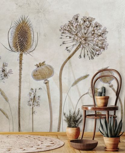 beige and brown customizable floral wallpaper called Aged with Beauty by Mandy Disher for bedrooms, living rooms and dining rooms beige and brown customizable floral wallpaper called Aged with Beauty by Mandy Disher for bedrooms, living rooms and dining rooms
