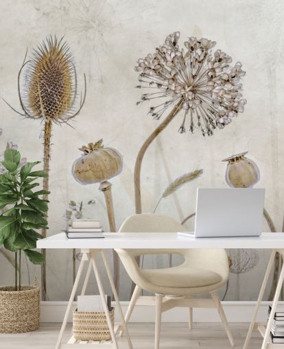 beige and brown customisable floral wallpaper called Aged with Beauty by Mandy Disher for bedrooms, living rooms and dining rooms beige and brown customisable floral wallpaper called Aged with Beauty by Mandy Disher for bedrooms, living rooms and dining rooms