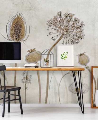 beige och brun anpassningsbar blommig tapet kallad Aged with Beauty av Mandy Disher för sovrum, vardagsrum och matsalar beige och brun anpassningsbar blommig tapet kallad Aged with Beauty av Mandy Disher för sovrum, vardagsrum och matsalar