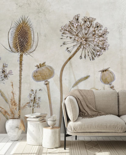 beige and brown customisable floral wallpaper called Aged with Beauty by Mandy Disher for bedrooms, living rooms and dining rooms beige and brown customisable floral wallpaper called Aged with Beauty by Mandy Disher for bedrooms, living rooms and dining rooms