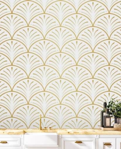 white and gold toned shells wallpaper white and gold toned shells wallpaper