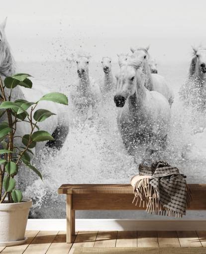 horses galloping in water wall mural horses galloping in water wall mural
