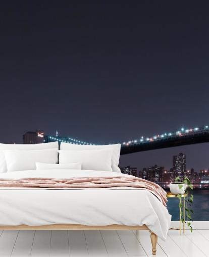 Skyline de Manhattan e Brooklyn Bridge Wall Mural Skyline de Manhattan e Brooklyn Bridge Wall Mural