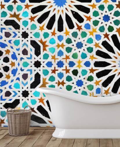 Farverige Vintage Swirl Fliser Baggrund Farverige Vintage Swirl Fliser Baggrund