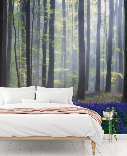 dimmiga blåklocka skog tapeter dimmiga blåklocka skog tapeter