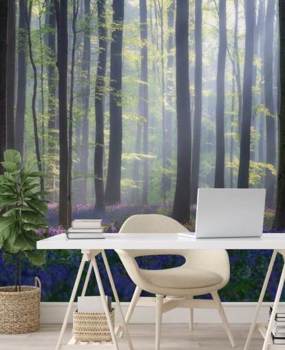 papel pintado misty bluebell forest papel pintado misty bluebell forest