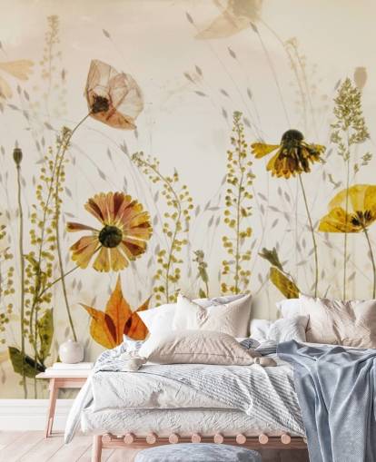 voksende blomster vægmaleri voksende blomster vægmaleri