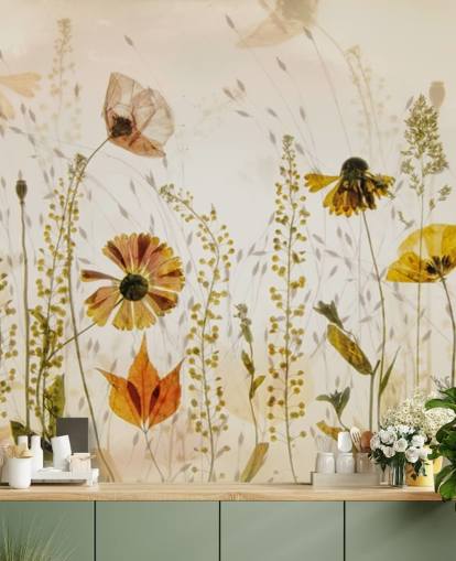 fresque murale de fleurs qui poussent fresque murale de fleurs qui poussent