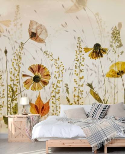 murale con fiori che crescono murale con fiori che crescono