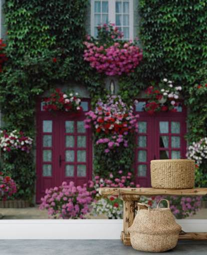 ivy covered house with purple flowers wallpaper ivy covered house with purple flowers wallpaper