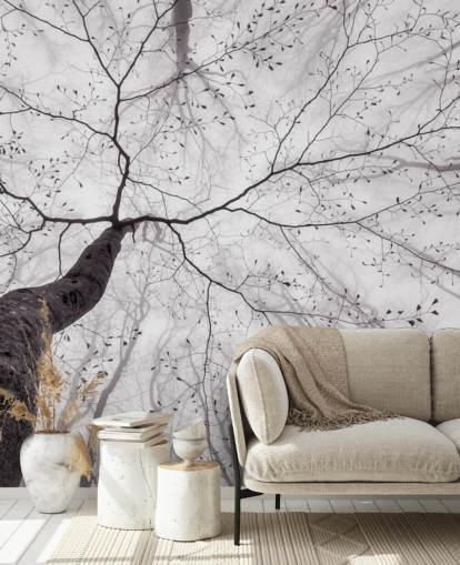 vista de árvore preto e branco do papel de parede do chão vista de árvore preto e branco do papel de parede do chão