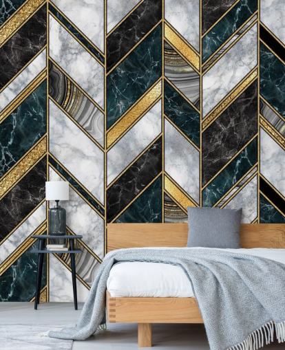 harmaa ja kulta siksak art deco tapetti harmaa ja kulta siksak art deco tapetti