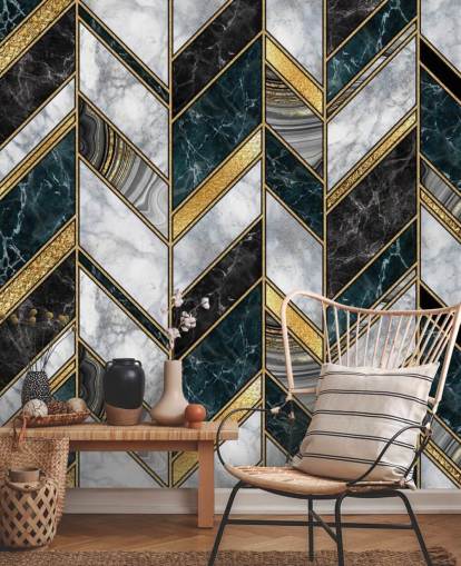 grijs en goud zig zag art deco behang grijs en goud zig zag art deco behang