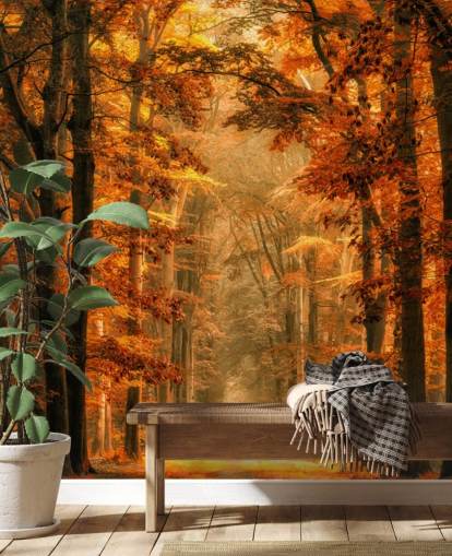 høstskog tapet veggmaleri høstskog tapet veggmaleri