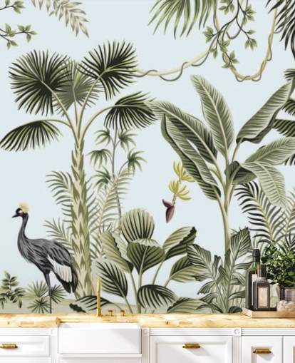 palmuja ja eksoottisia lintuja tapetti palmuja ja eksoottisia lintuja tapetti