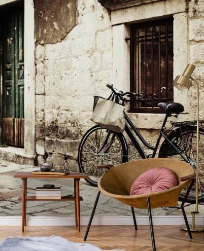 Papier peint vélo penché sur le mur Papier peint vélo penché sur le mur