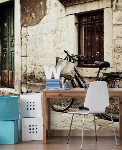 Bicycle Leaning on Wall Wallpaper Bicycle Leaning on Wall Wallpaper