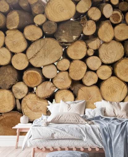 Piles of Logs Wallpaper Mural Piles of Logs Wallpaper Mural