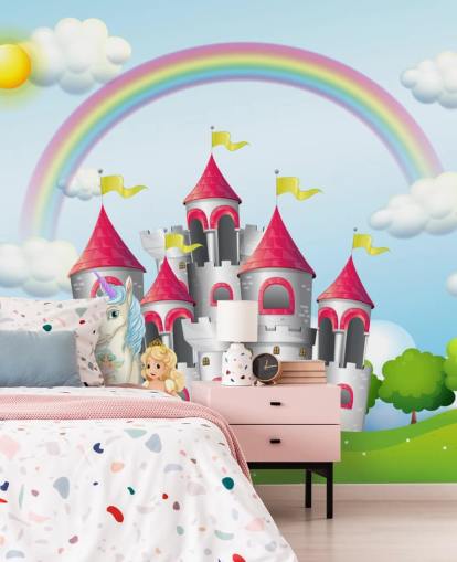 unicorn, princess and castle wallpaper unicorn, princess and castle wallpaper