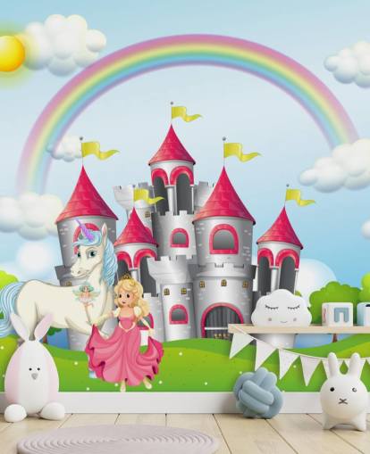 unicorn, princess and castle wallpaper unicorn, princess and castle wallpaper