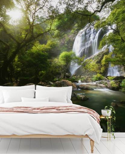 mountain waterfall and stream photo wallpaper mountain waterfall and stream photo wallpaper