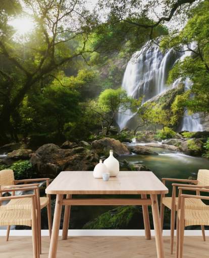 mountain waterfall and stream photo wallpaper mountain waterfall and stream photo wallpaper