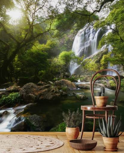 mountain waterfall and stream photo wallpaper mountain waterfall and stream photo wallpaper