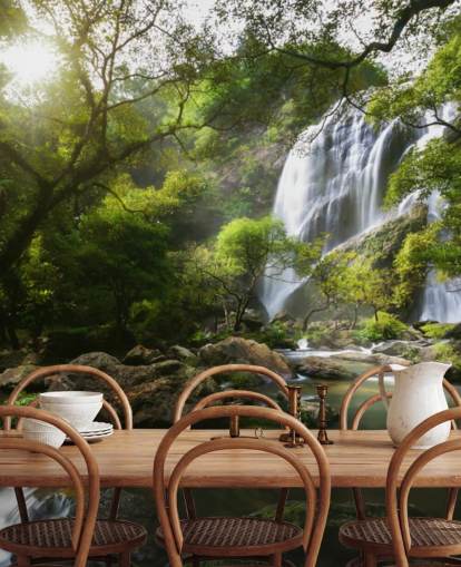 mountain waterfall and stream photo wallpaper mountain waterfall and stream photo wallpaper