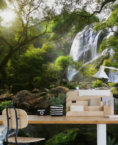 mountain waterfall and stream photo wallpaper mountain waterfall and stream photo wallpaper